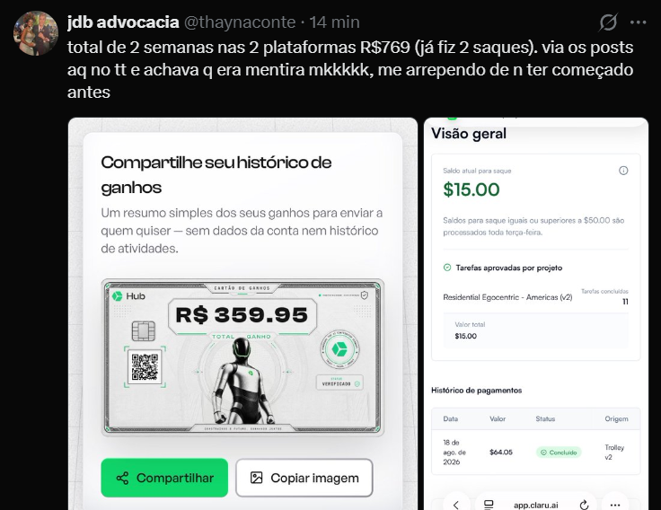 Depoimento da comunidade